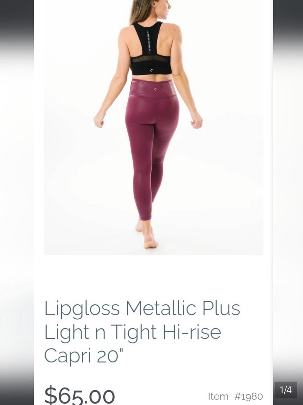 Women’s Lipgloss Metalic Light-n-Tight Hi-RiseCapri Leggings with Wide Waistband
